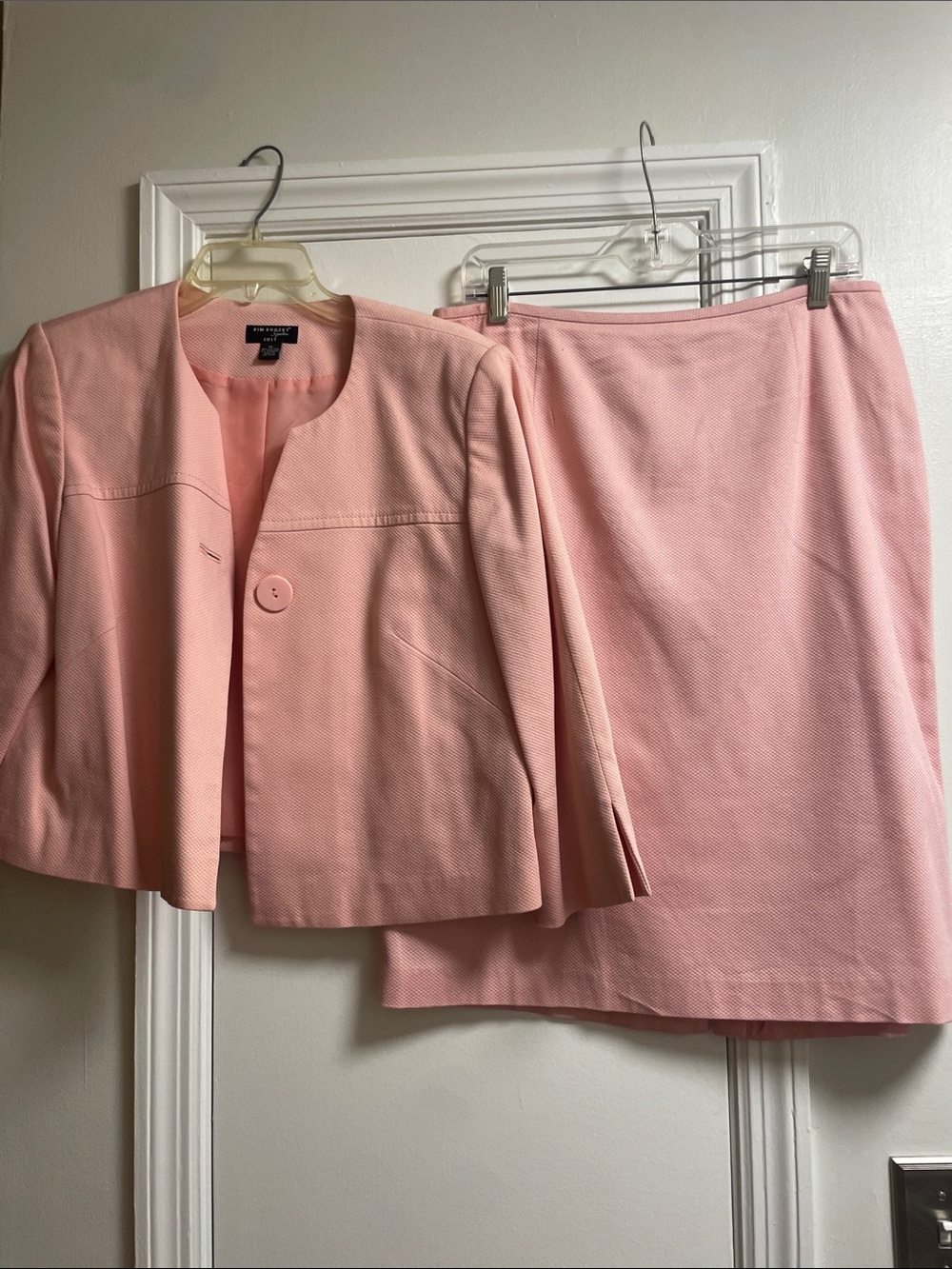 Kim Rogers Pink Cropped Jacket & Pencil Skirt Set